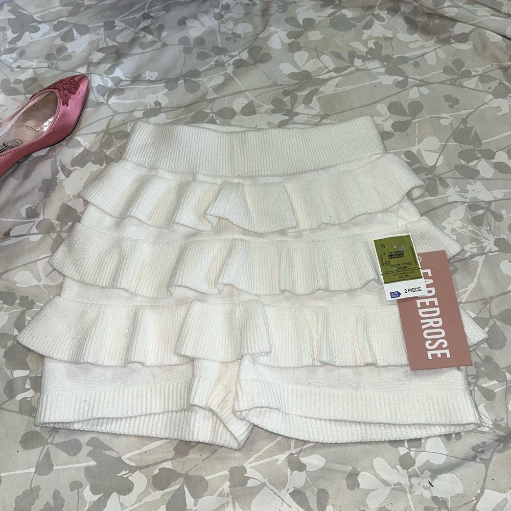 Girl’s Faded Rose White Skort